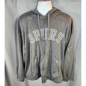 NBA‎ San Antonio Spurs Gray Full Zip Mens Sz 2XL Basketball Warm Up Hoodie